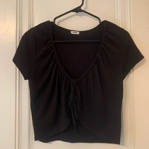 Front tie crop cardigan